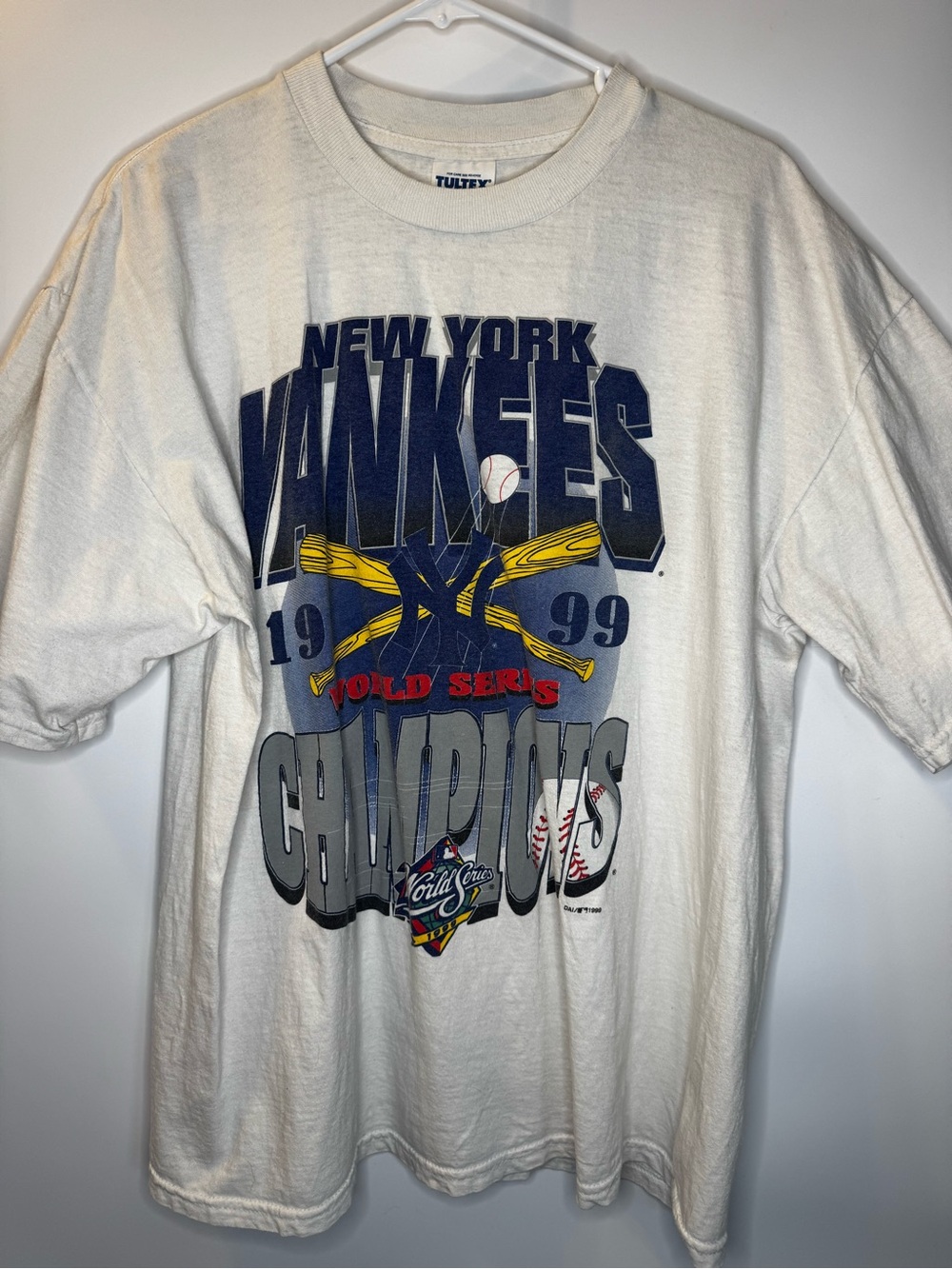 Tultex White New York Yankees 1999 World Series Champions Tee